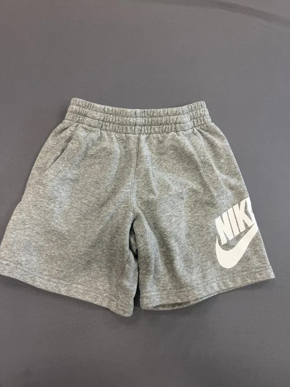 Nike Boys Youth M Sportswear Club HBR Fleece Shorts Gray Athletic Casual